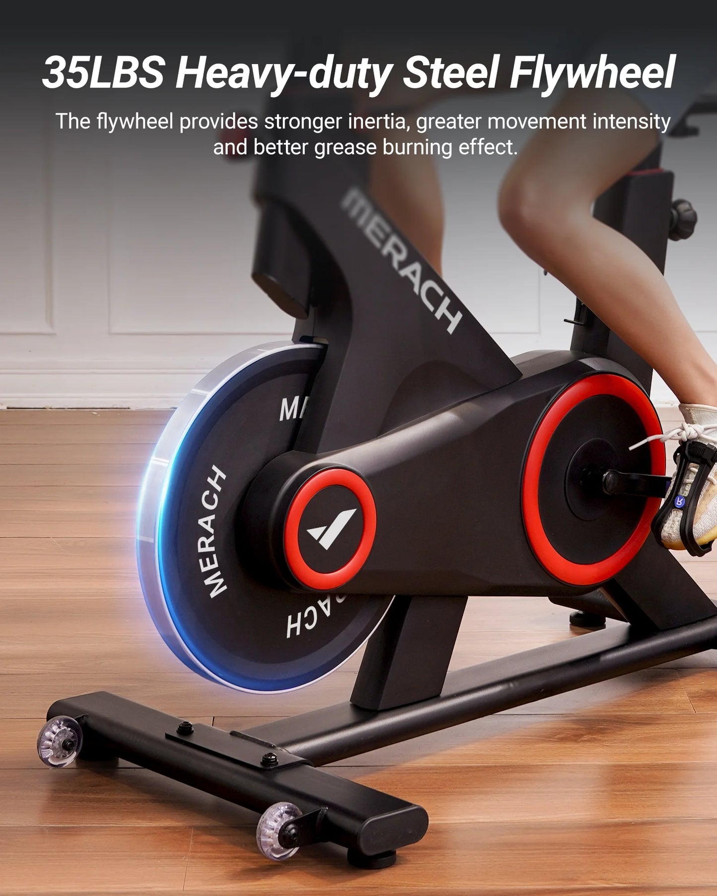 Exercise Bike with 350Lbs Weight Capacity, Indoor Cycling Bicycle Auto Magnetic 16 Levels Resistance for Home Cardio Workout