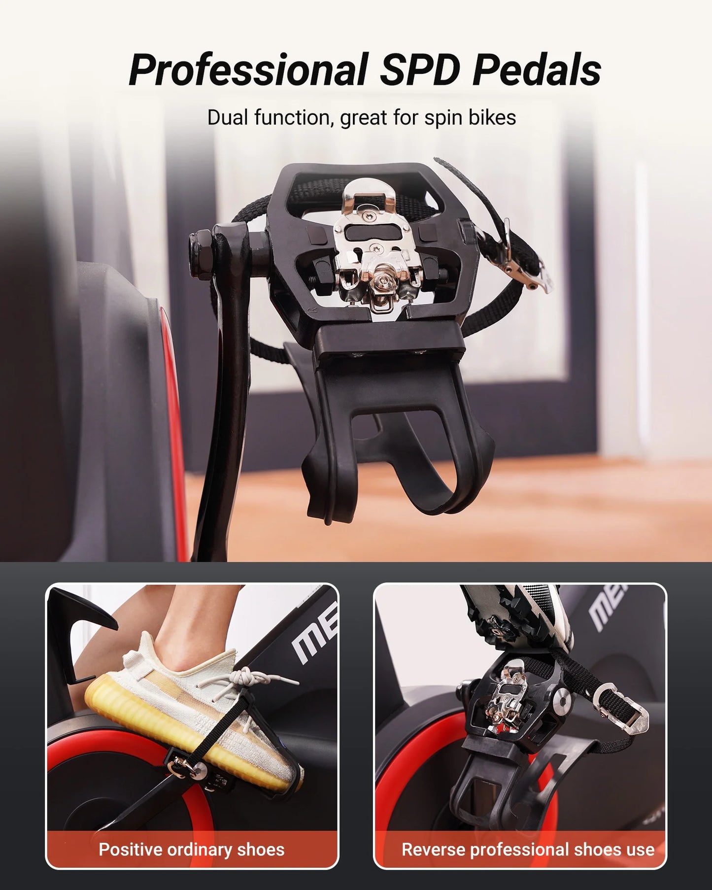 Exercise Bike with 350Lbs Weight Capacity, Indoor Cycling Bicycle Auto Magnetic 16 Levels Resistance for Home Cardio Workout