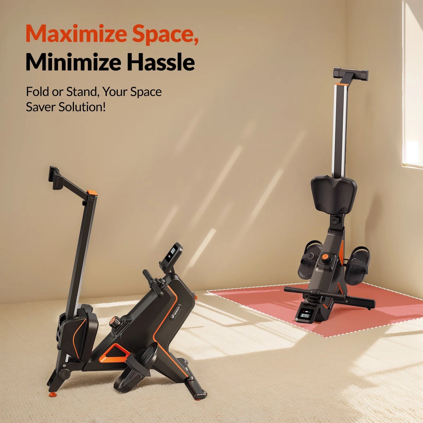 Magnetic Rowing Machine for Home 16-Level Resistance, Foldable, Bluetooth App Sync, Quiet Workout Cardio & Full-Body Training