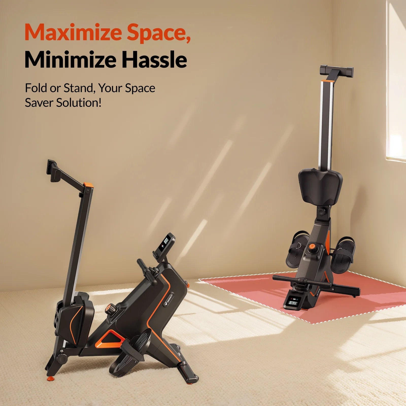 Magnetic Rowing Machine for Home 16-Level Resistance, Foldable, Bluetooth App Sync, Quiet Workout Cardio & Full-Body Training