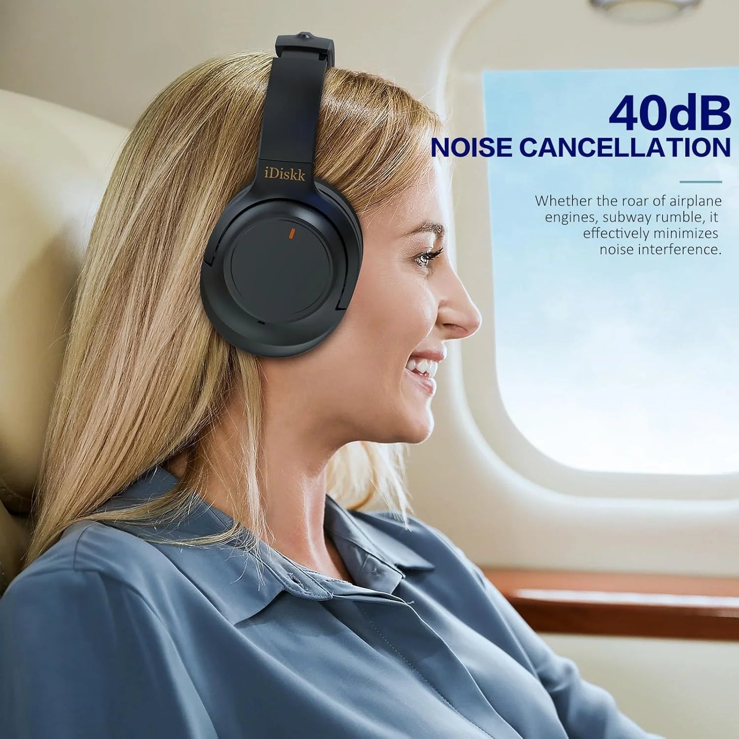 Noise Cancelling Headphones with Deep Bass for Gift，Trips，Commuting Black,E11A Hybrid Active