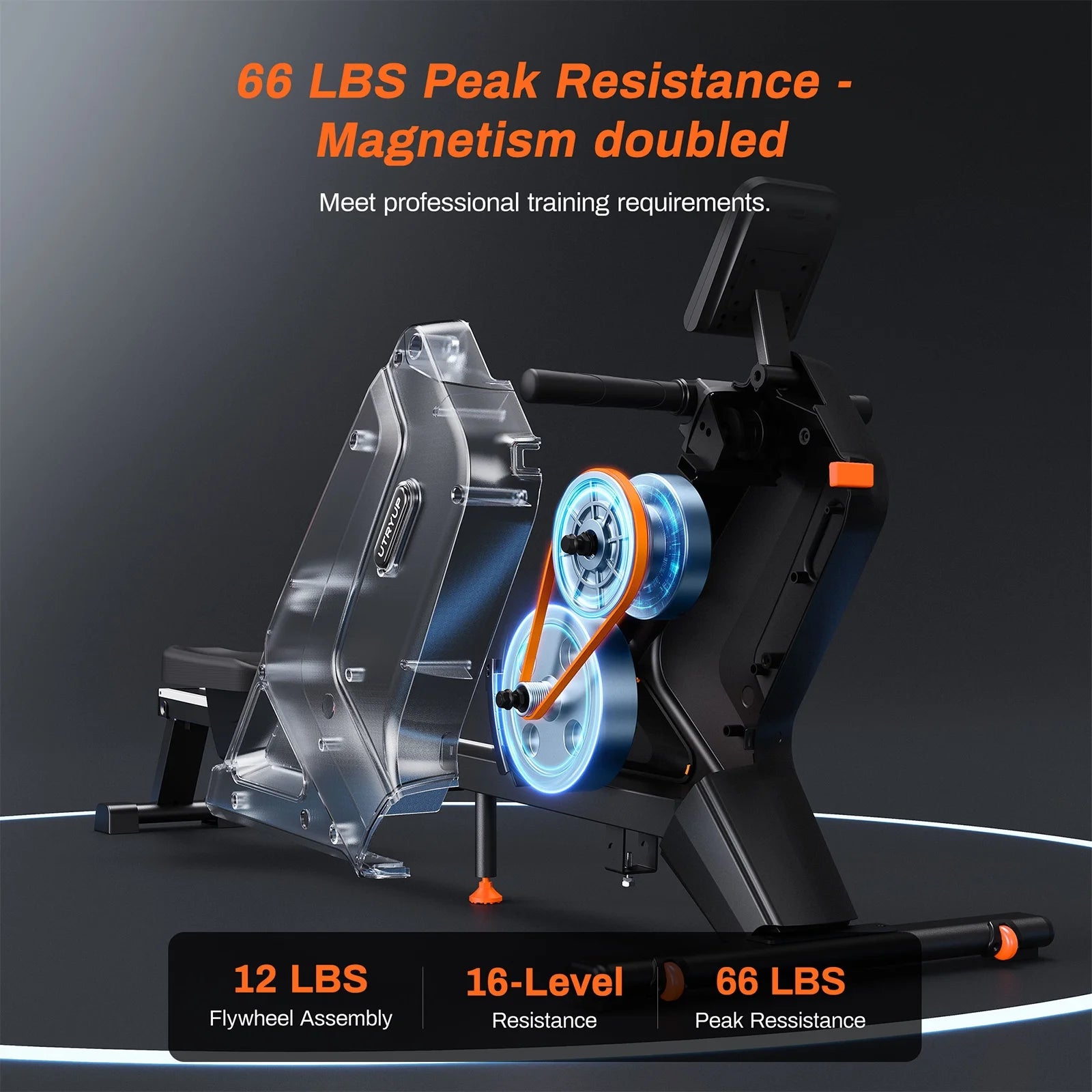 Magnetic Rowing Machine for Home 16-Level Resistance, Foldable, Bluetooth App Sync, Quiet Workout Cardio & Full-Body Training