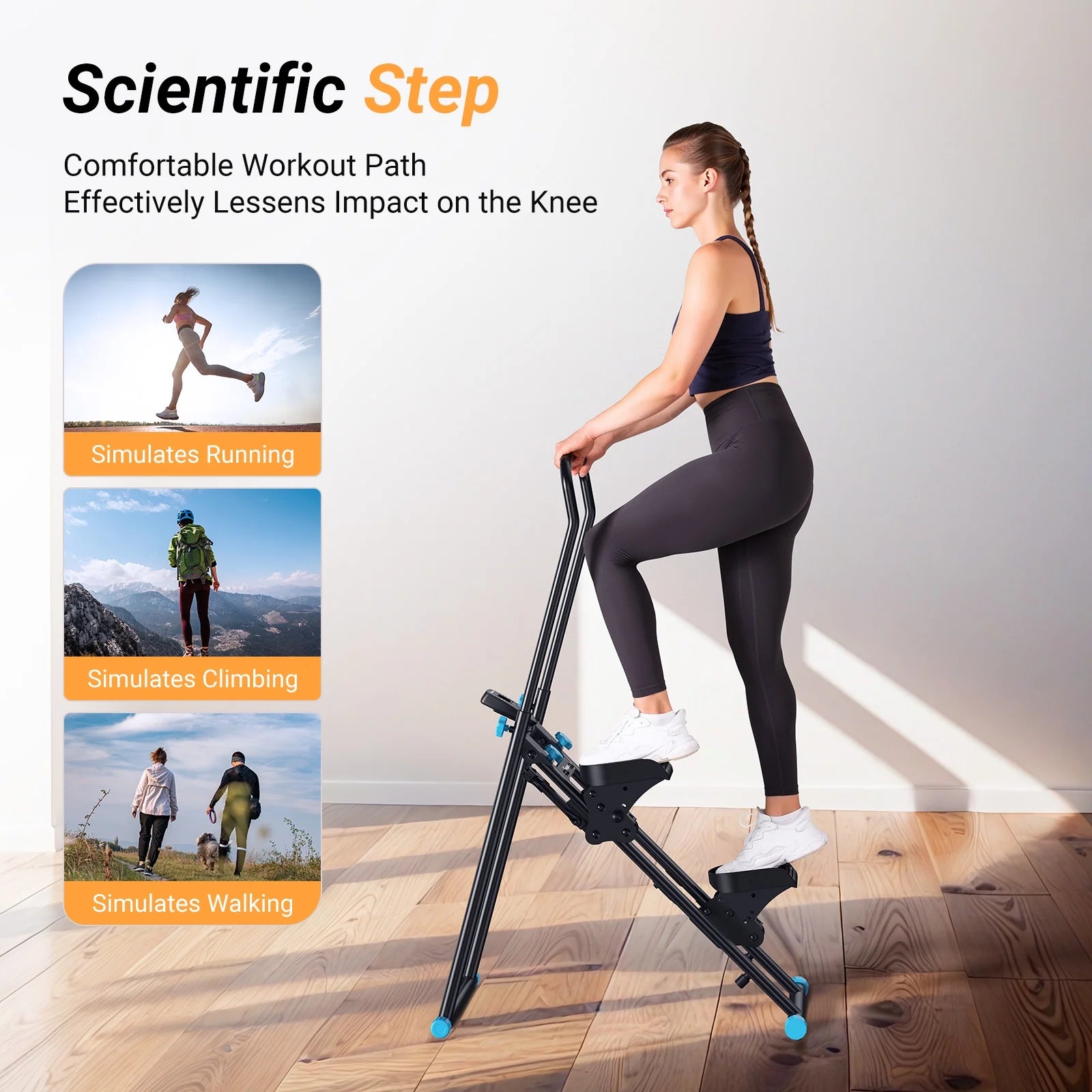 Stair Stepper for Home Compact Foldable Vertical Climber - Full-Body Workout Stepper, Home Gym Cardio Exercise Equipment