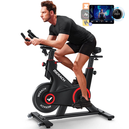 Exercise Bike with 350Lbs Weight Capacity, Indoor Cycling Bicycle Auto Magnetic 16 Levels Resistance for Home Cardio Workout