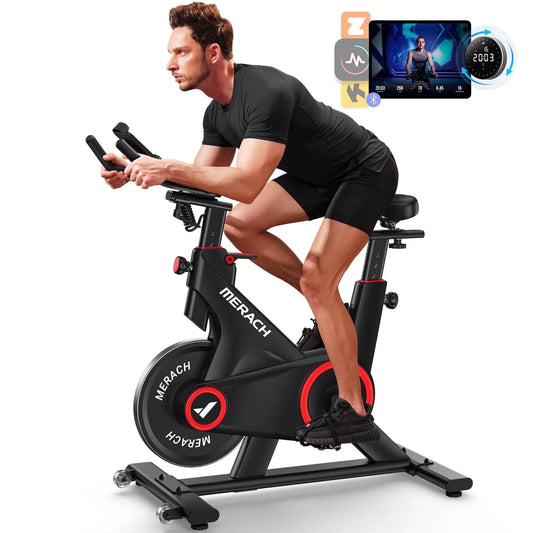 Exercise Bike with 350Lbs Weight Capacity, Indoor Cycling Bicycle Auto Magnetic 16 Levels Resistance for Home Cardio Workout