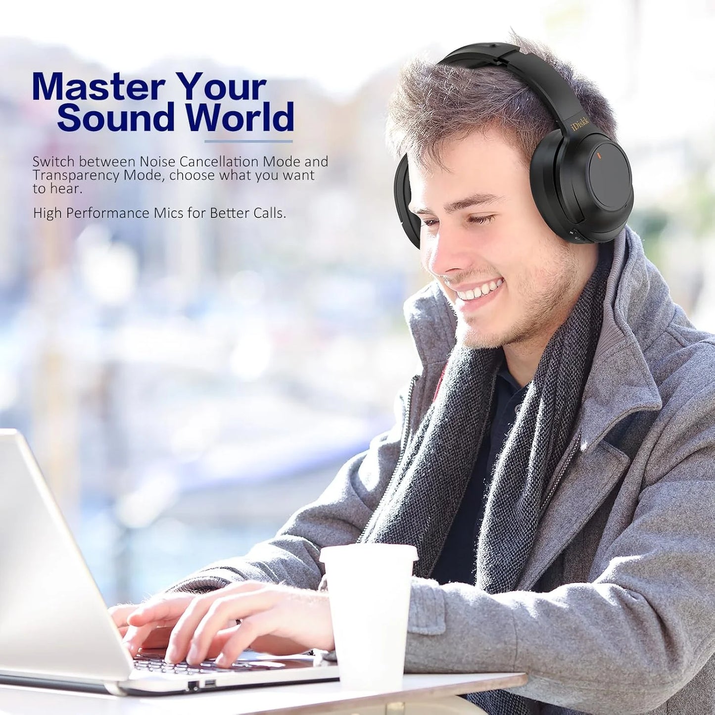 Noise Cancelling Headphones with Deep Bass for Gift，Trips，Commuting Black,E11A Hybrid Active