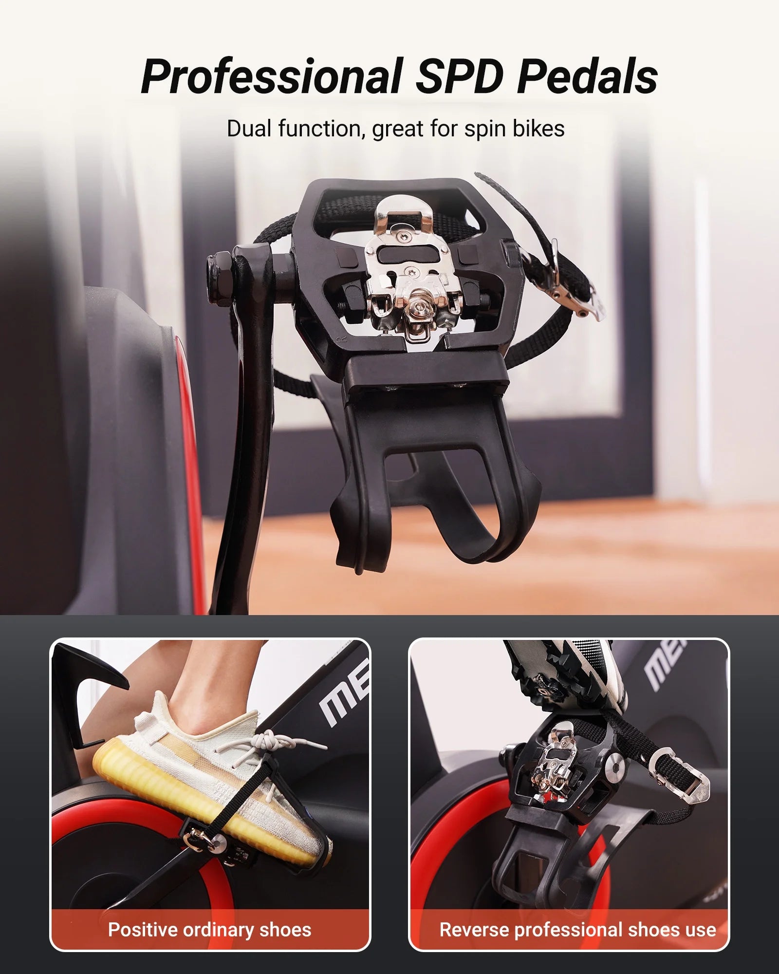 Exercise Bike with 350Lbs Weight Capacity, Indoor Cycling Bicycle Auto Magnetic 16 Levels Resistance for Home Cardio Workout