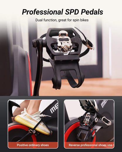 Exercise Bike with 350Lbs Weight Capacity, Indoor Cycling Bicycle Auto Magnetic 16 Levels Resistance for Home Cardio Workout