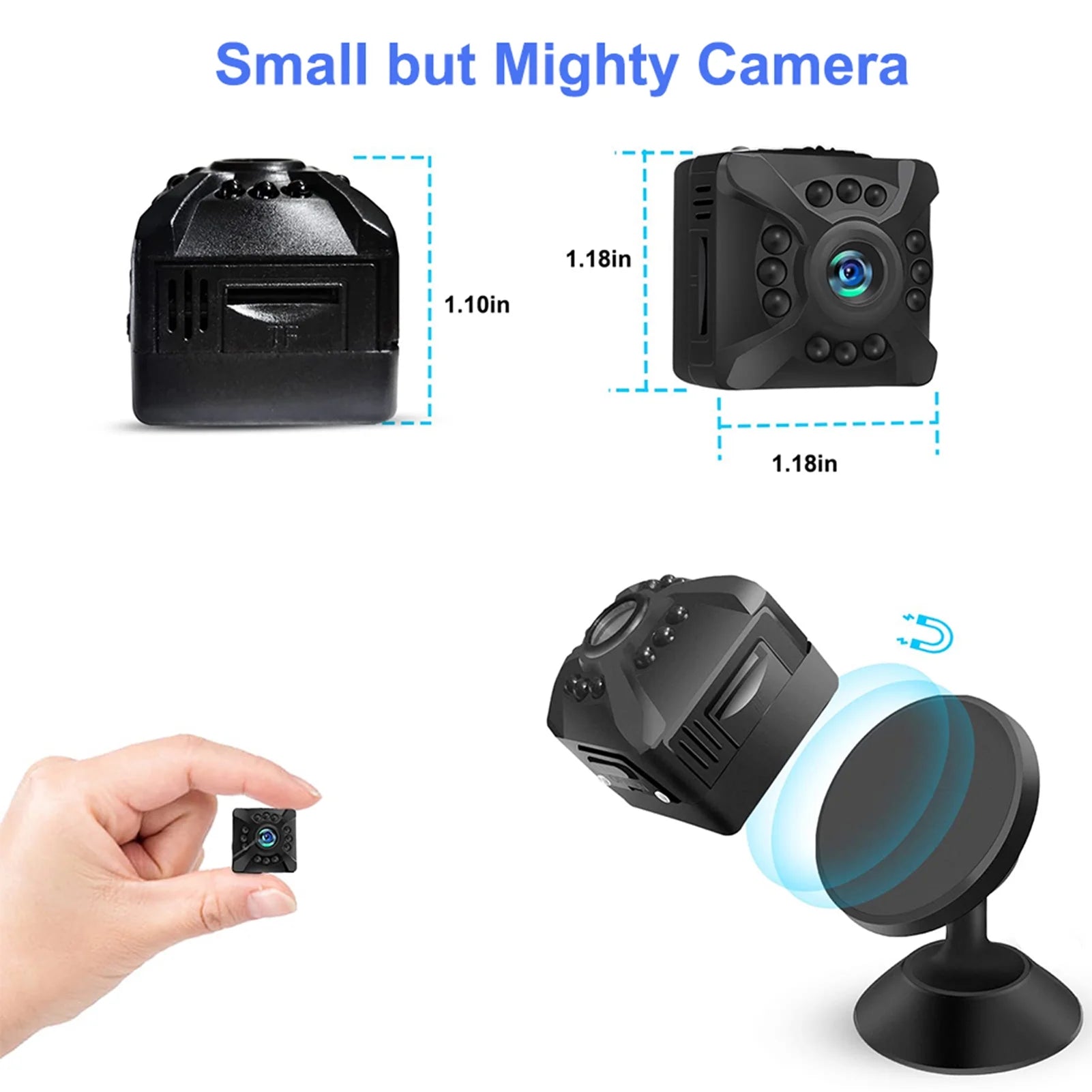 1080P Wireless Home Security Camera Smart Wifi Camera Built-In Battery Supports Night Vision Motion Detection for Home Office with Mounting Bracket