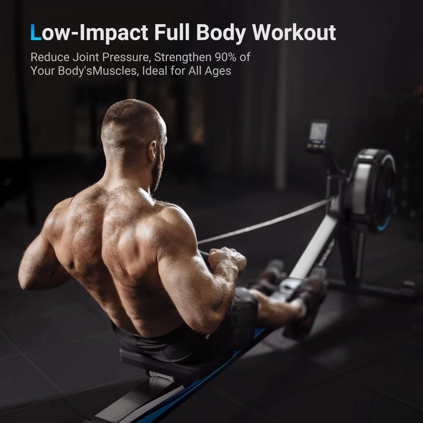 Rowing Machines for Home Adjustable Air Resistance Professional Rowing Machine Ergonomic Comfort Seat Performance Monitor