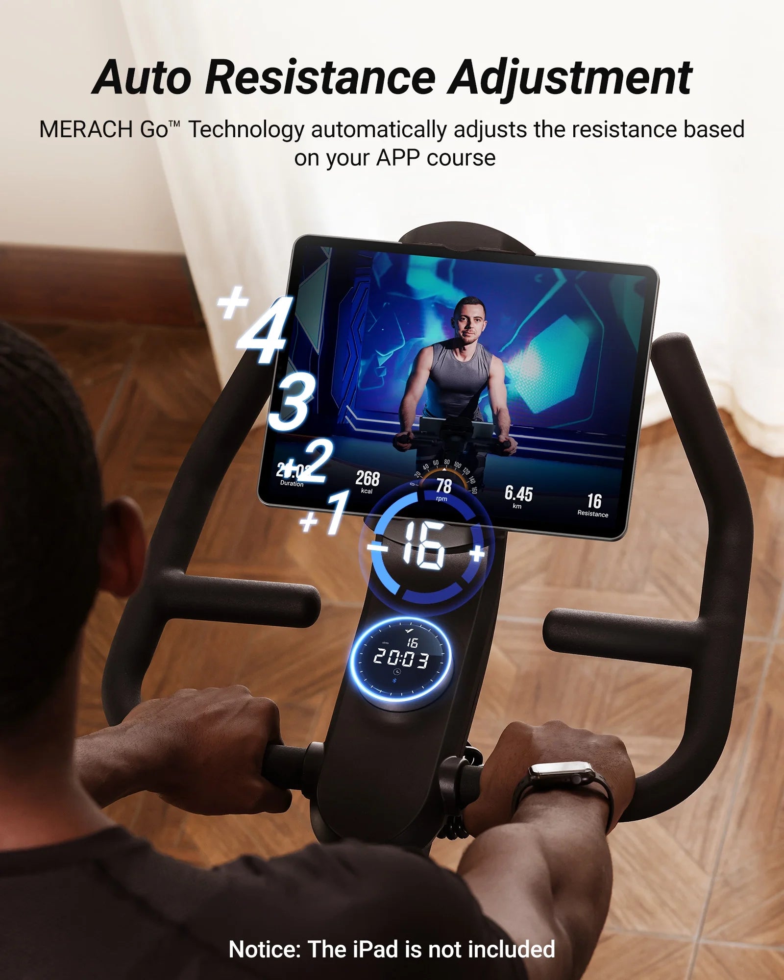 Exercise Bike with 350Lbs Weight Capacity, Indoor Cycling Bicycle Auto Magnetic 16 Levels Resistance for Home Cardio Workout