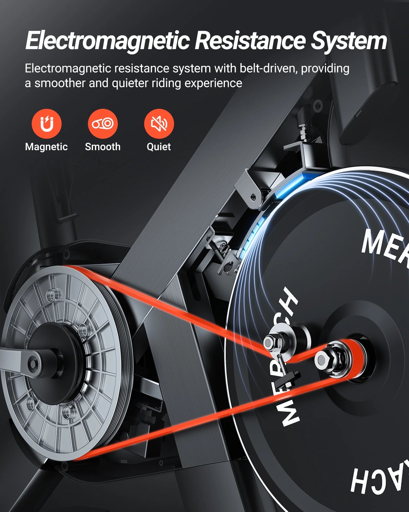 Exercise Bike with 350Lbs Weight Capacity, Indoor Cycling Bicycle Auto Magnetic 16 Levels Resistance for Home Cardio Workout