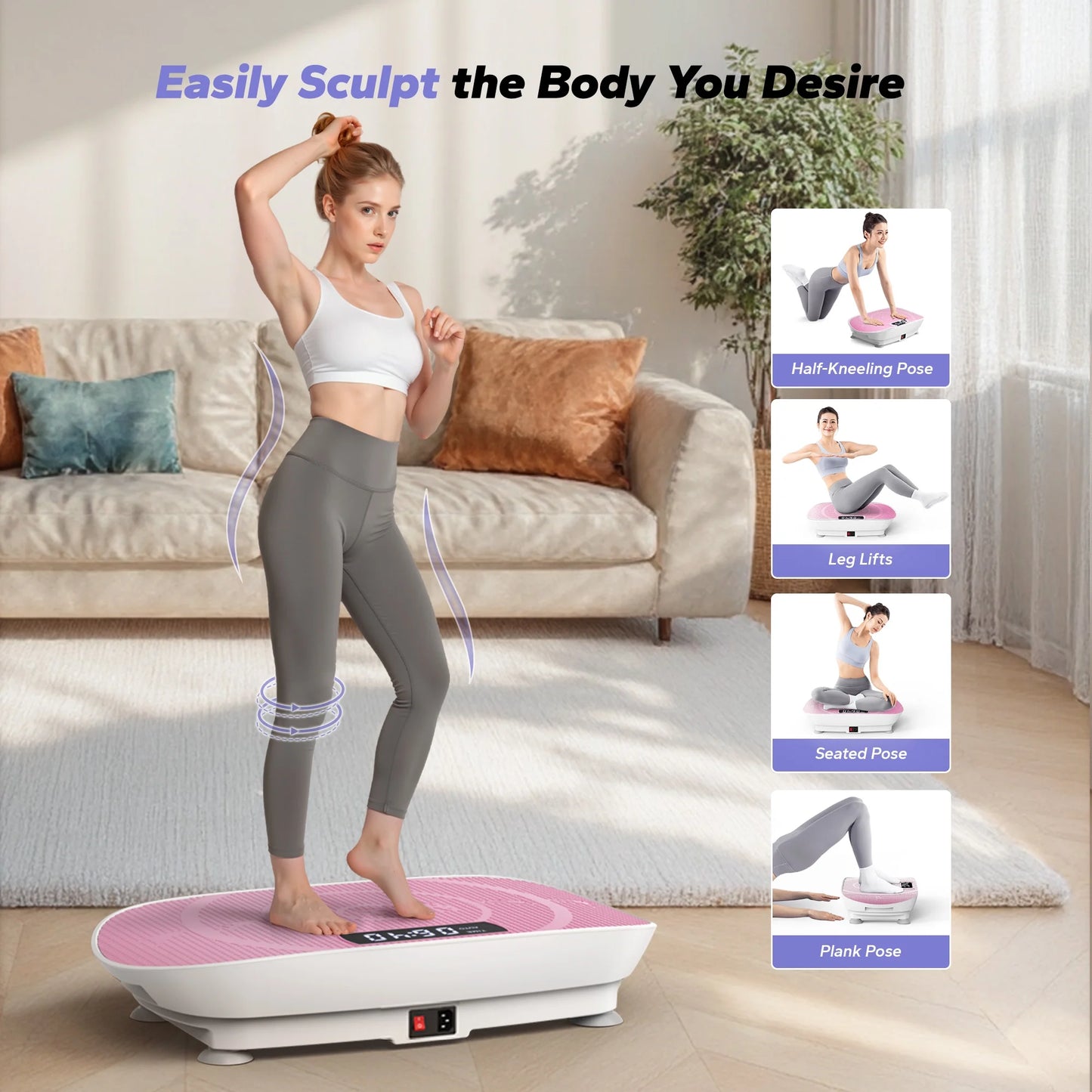 Vibrating Muscle Toner, Toning Machine, 300Lbs Capacity, Home Workout Equipment