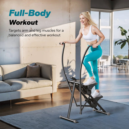 3 in 1 Stepper Climber Elliptical with Handles, Adjustable Incline, Full Body Home Fitness Machine