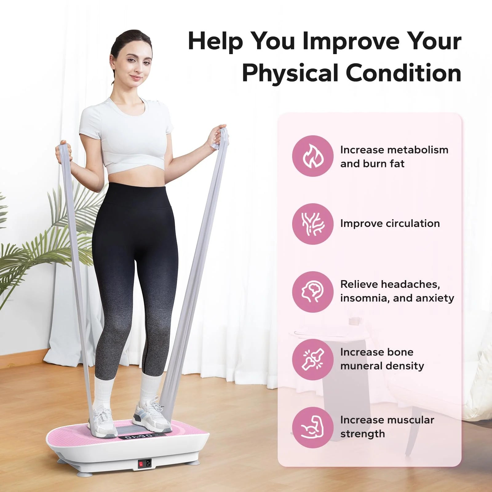 Vibrating Muscle Toner, Toning Machine, 300Lbs Capacity, Home Workout Equipment