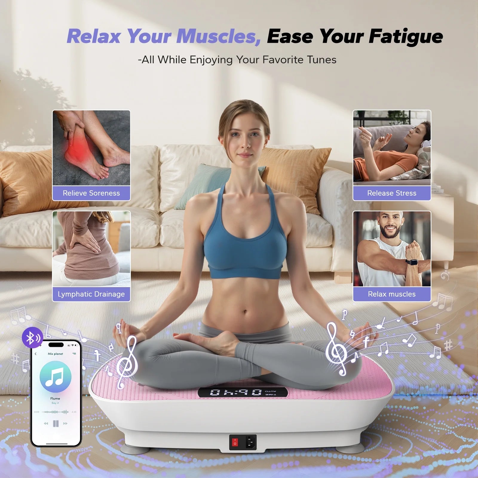 Vibrating Muscle Toner, Toning Machine, 300Lbs Capacity, Home Workout Equipment